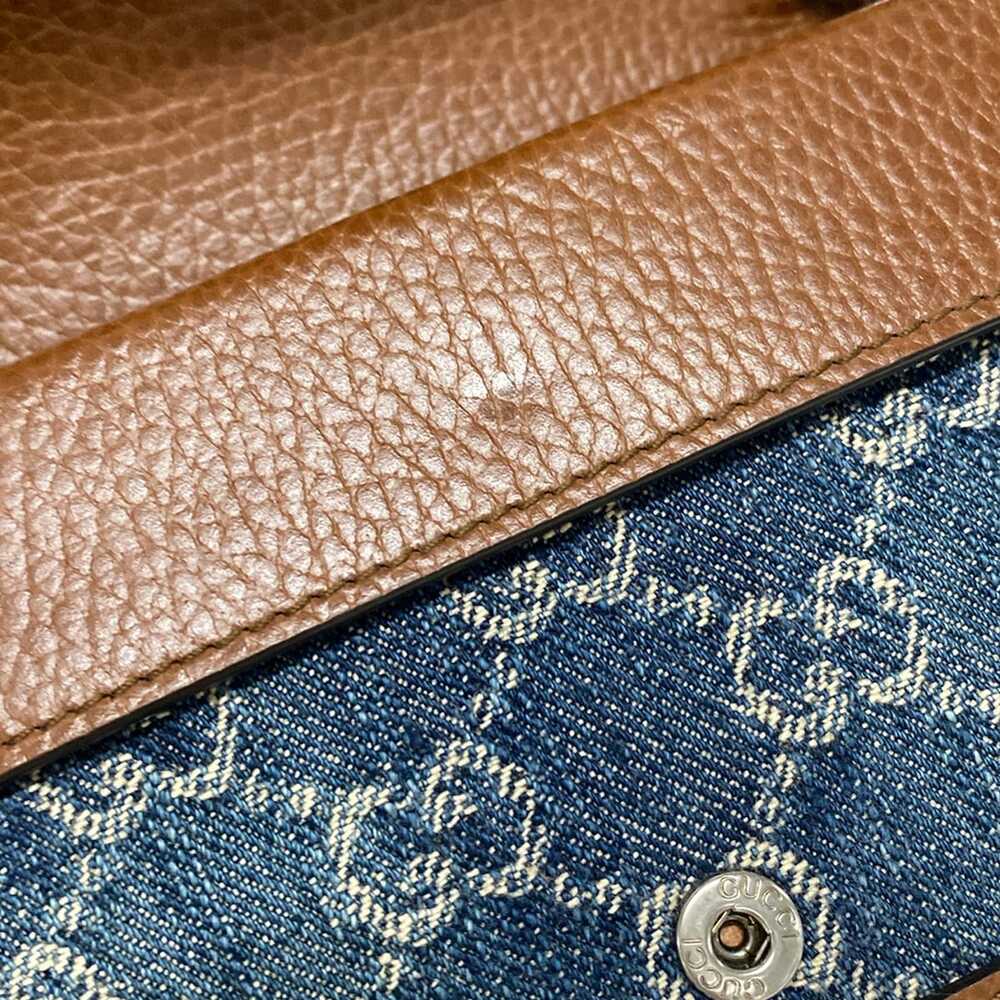 Gucci Dionysus/GG Shoulder Bag 476432 Navy Cream Dark Brown Denim Leather - Picture 14 of 15